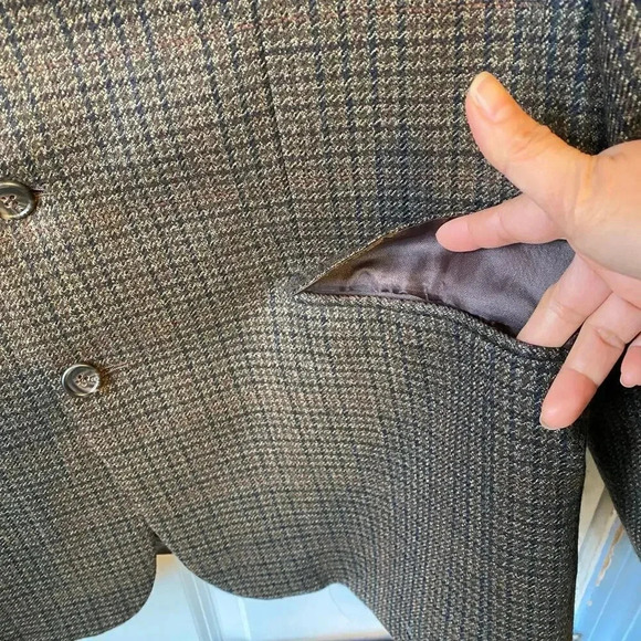 Zylos Gold George Machado Cashmere Wool Blend 3 Button Suit Blazer Mens 44R - Picture 7 of 9